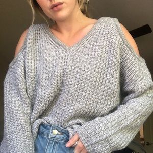 Cutout off the shoulder sweater